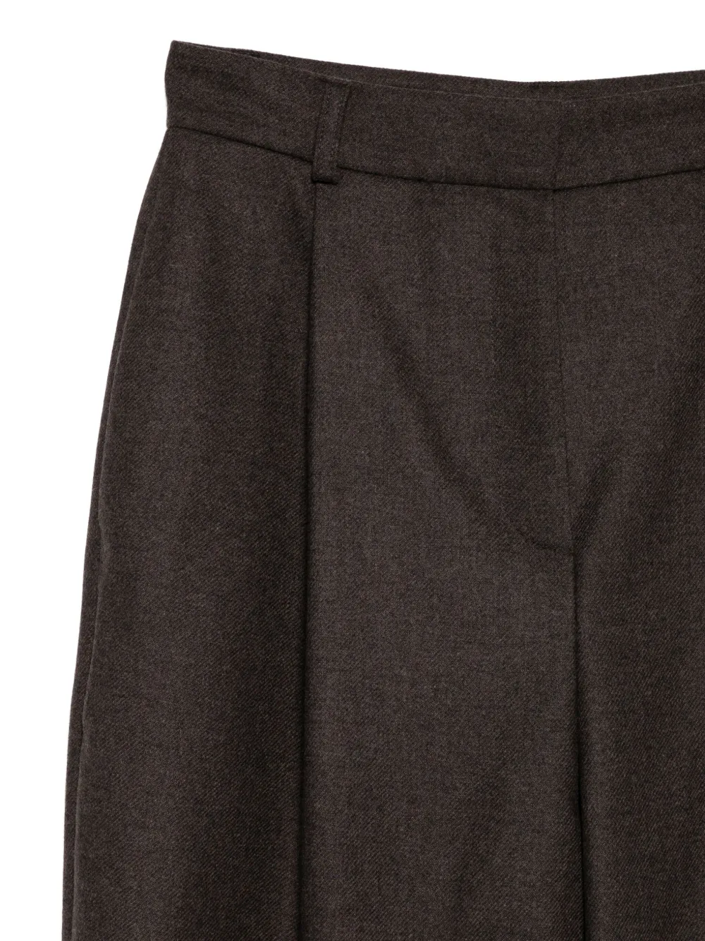 Kiton Pleated Wool Trousers In Brown