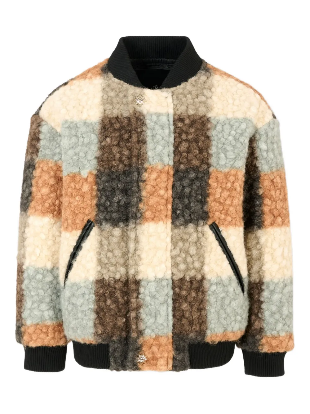 John Richmond Junior teddy check bomber jacket Veelkleurig