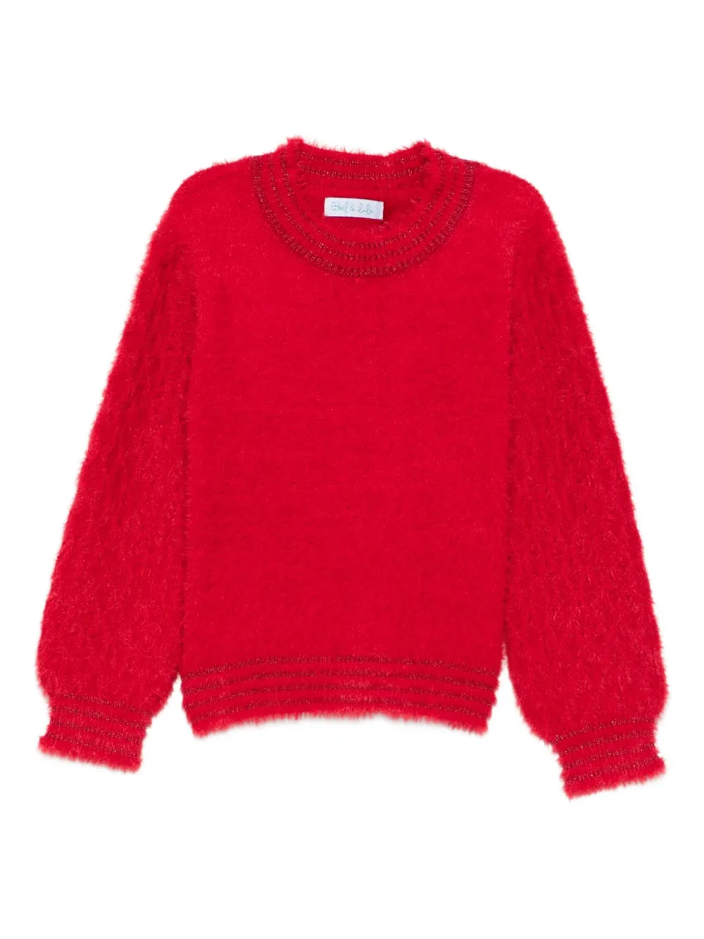 Abel & Lula puff-sleeve sweater - Rosso