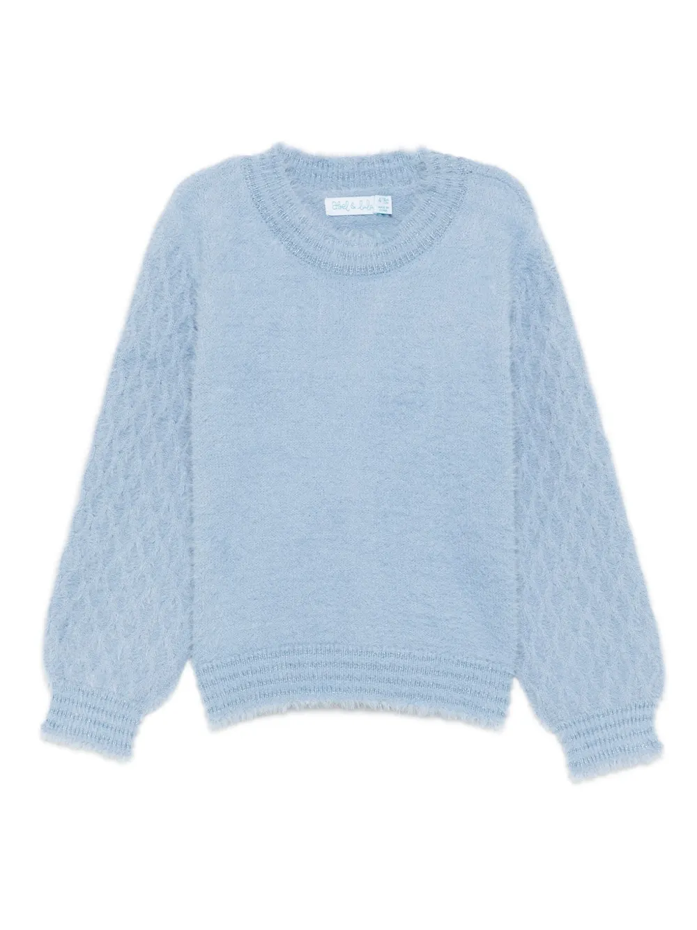 Abel & Lula textured-knit balloon-sleeve sweater - Blu