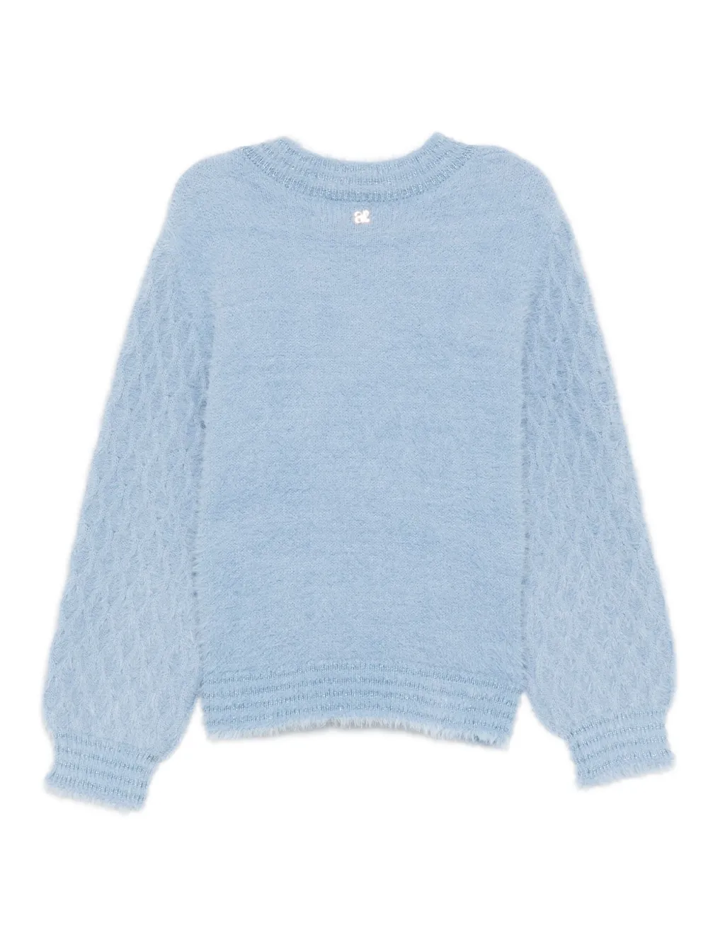  Abel & Lula Textured-knit Balloon-sleeve Sweater - Blue 