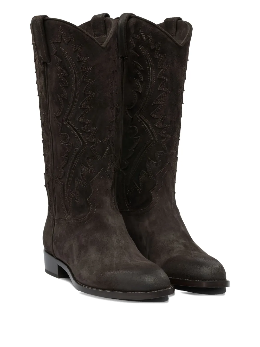 Sartore embroidered suede boots Brown