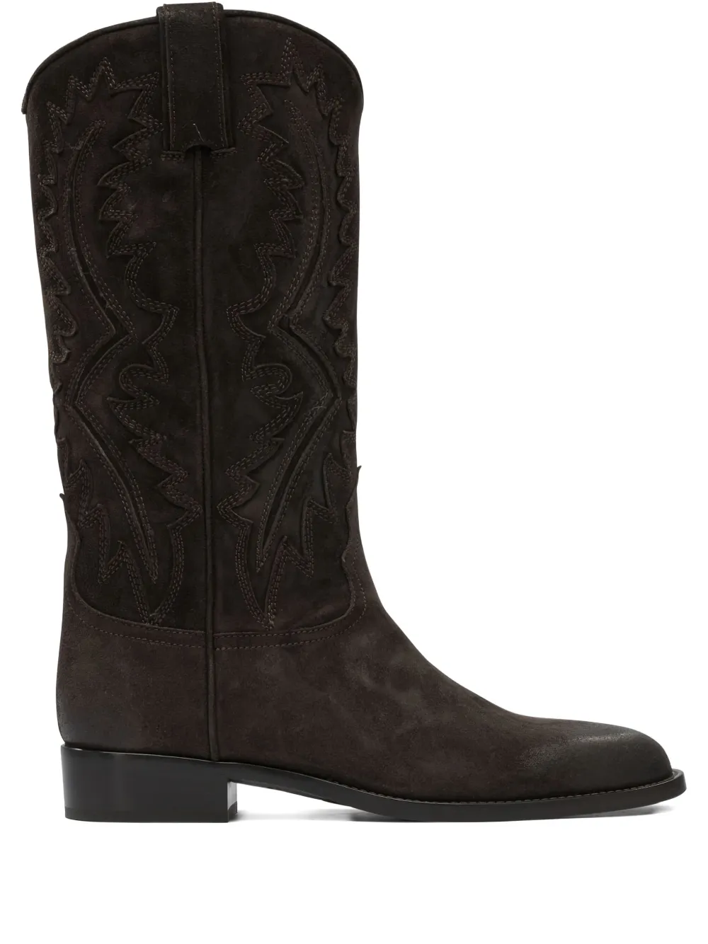 Sartore embroidered suede boots Brown