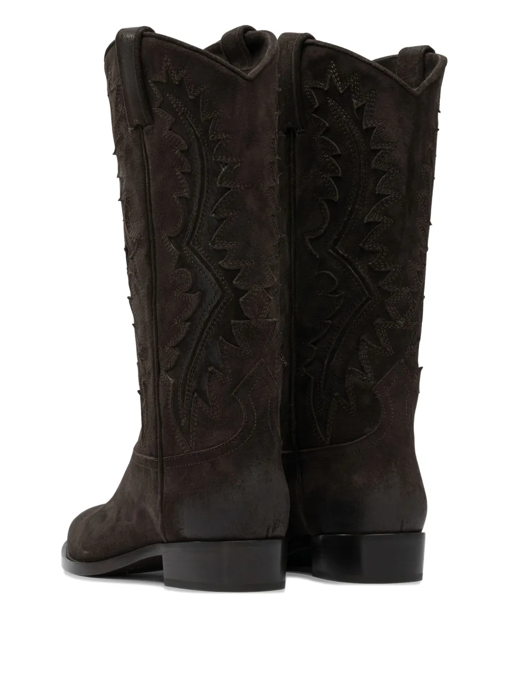 Sartore embroidered suede boots Brown