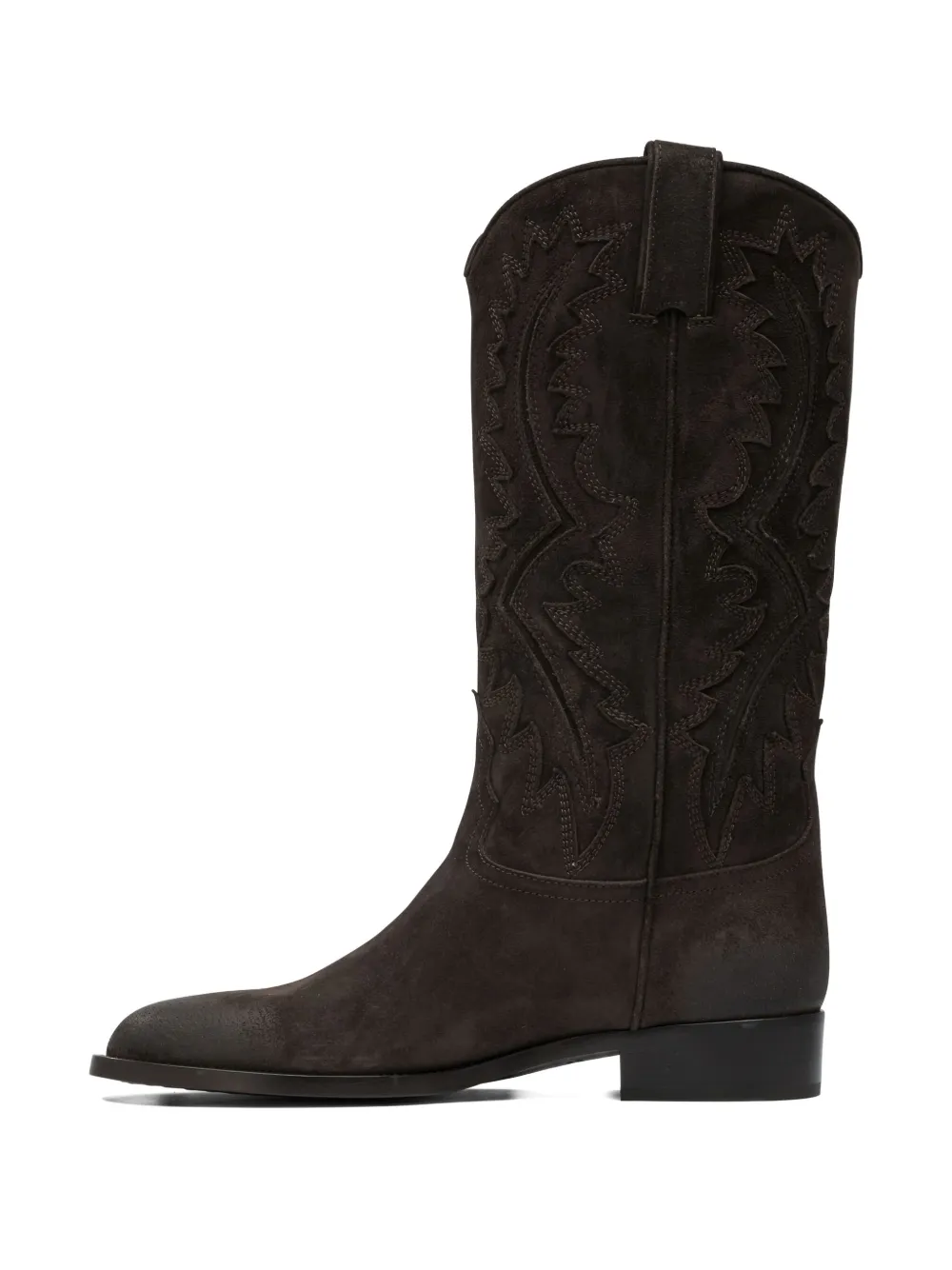 Sartore embroidered suede boots Brown