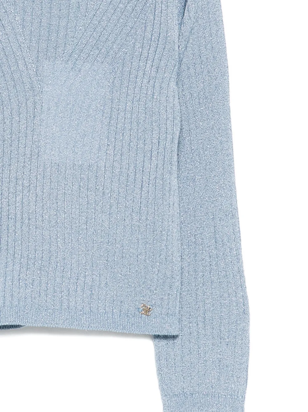 Abel & Lula Geribbelde trui met hoge hals Blauw