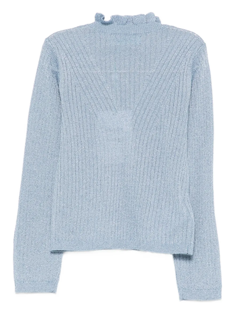 Abel & Lula Geribbelde trui met hoge hals Blauw