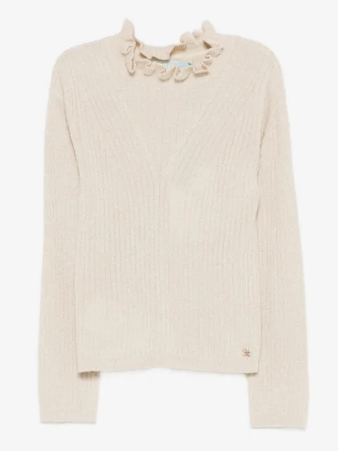 Abel & Lula ruffled ribbed jumper