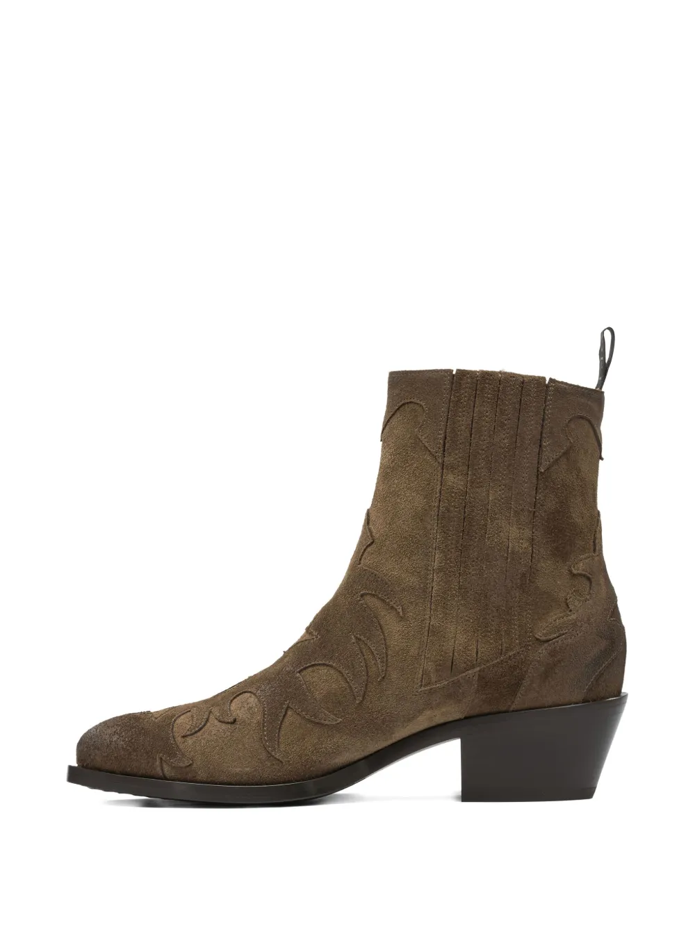 Sartore 45mm Suede Flame-pattern Boots In Brown