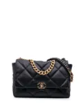 CHANEL Pre-Owned 2021 Maxi Lambskin 19 Flap satchel - Black