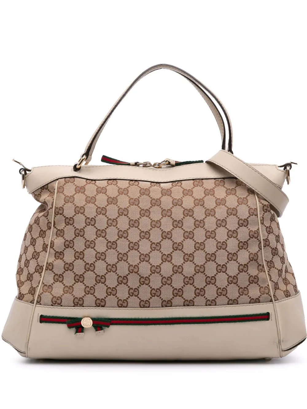 Gucci Pre-Owned 2016-2025 GGキャンバス ウェブ メイフェア サッチェルバッグ - ブラウン Gucci Pre-Owned 2016-2025 GGキャンバス ウェブ メイフェア サッチェルバッグ - ブラウン