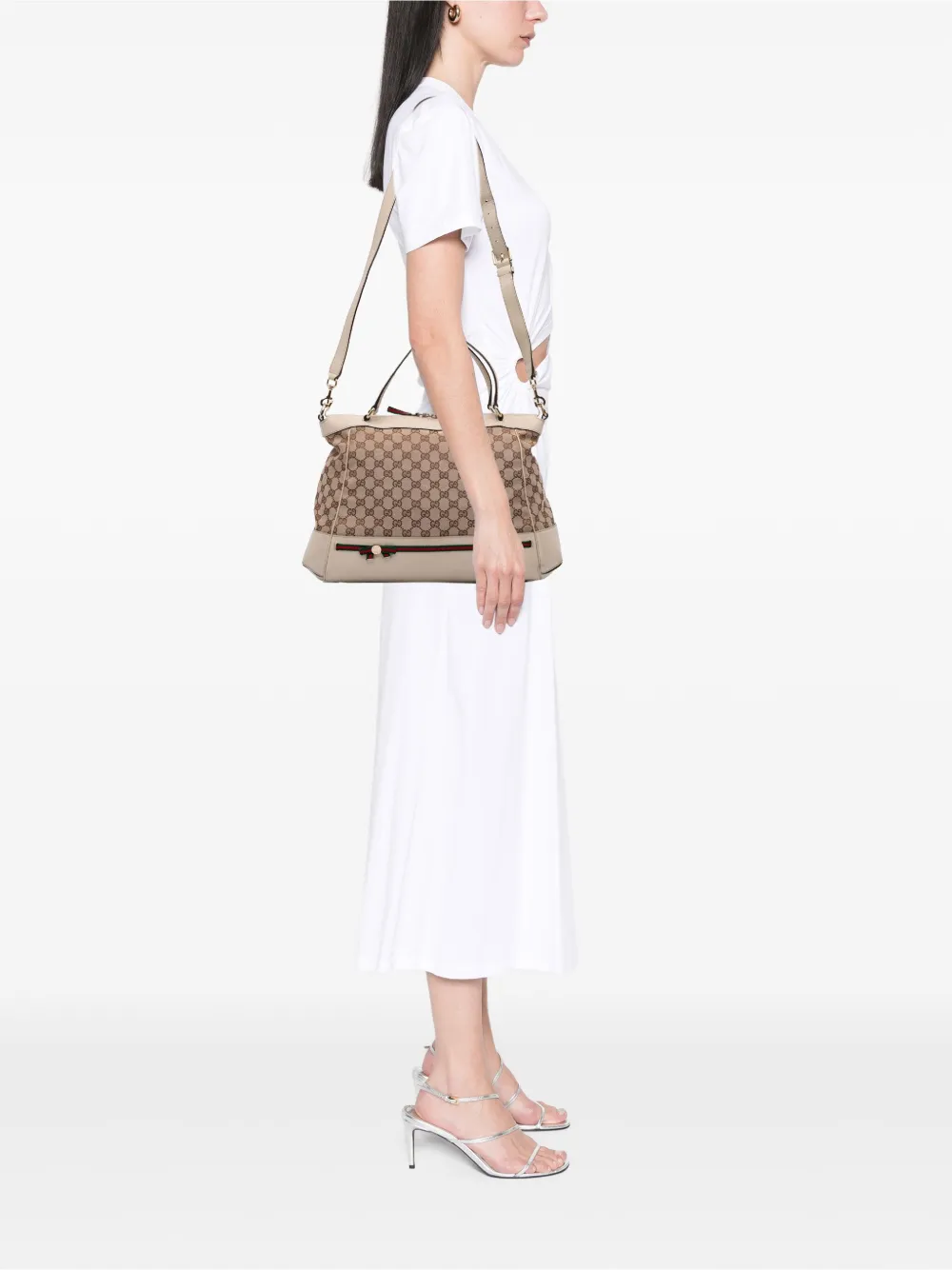 Gucci Pre-Owned 2016-2025 GG Canvas Web Mayfair satchel | Pre-Owned | Image 2