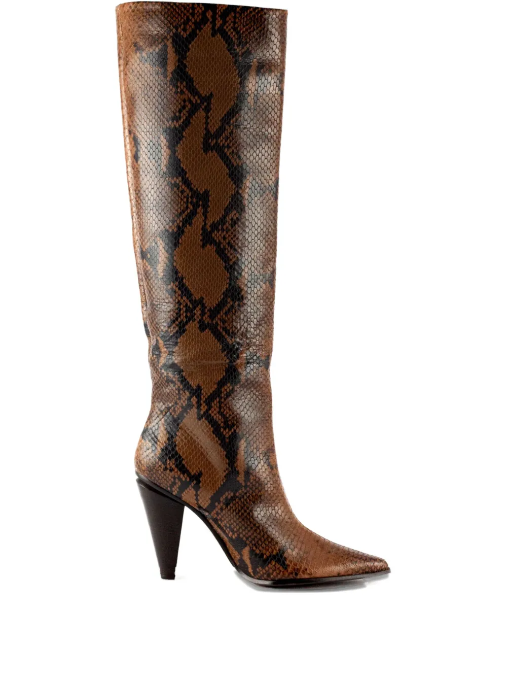Roberto Festa 80mm snake-print pointed boots Brown