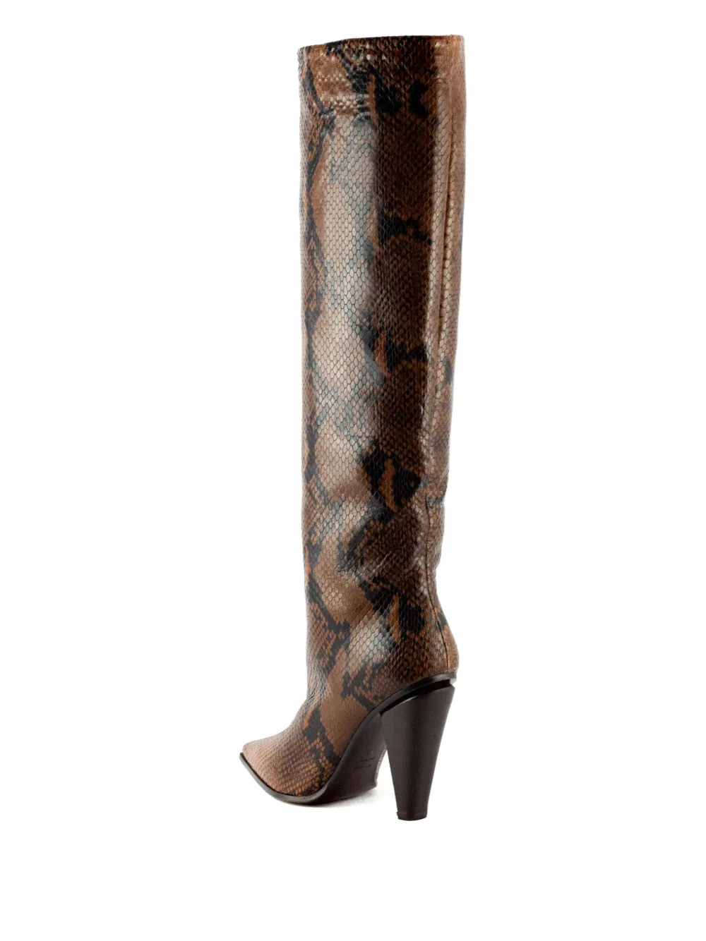 Roberto Festa 80mm snake-print pointed boots Brown