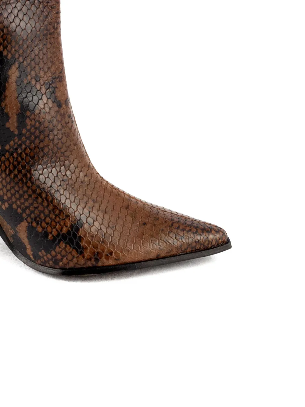 Roberto Festa 80mm snake-print pointed boots Brown