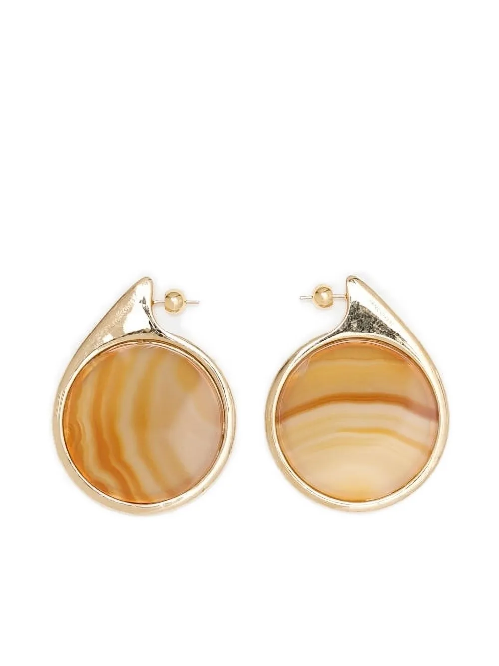 agate gold-tone earrings