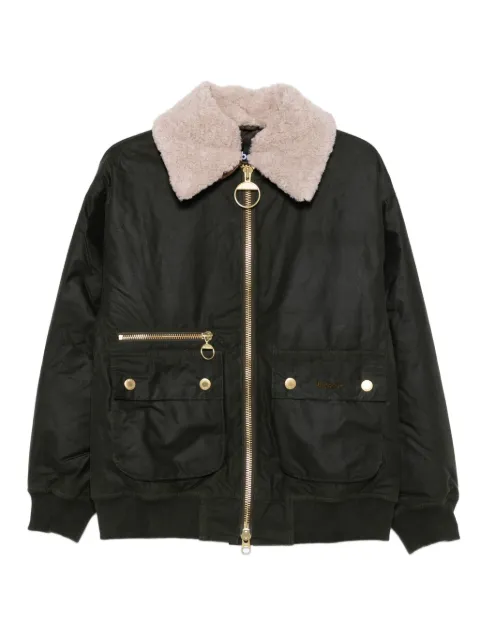 Barbour shearling-collar zip-up jacket
