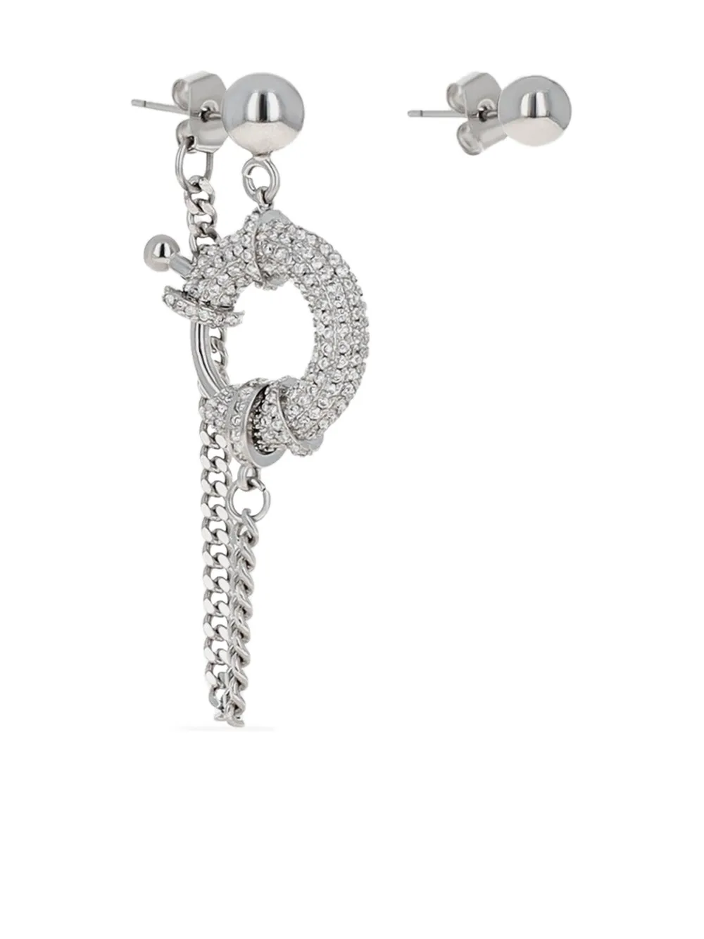 Justine Clenquet crystal-embellished chain earrings | Silver | Image 1