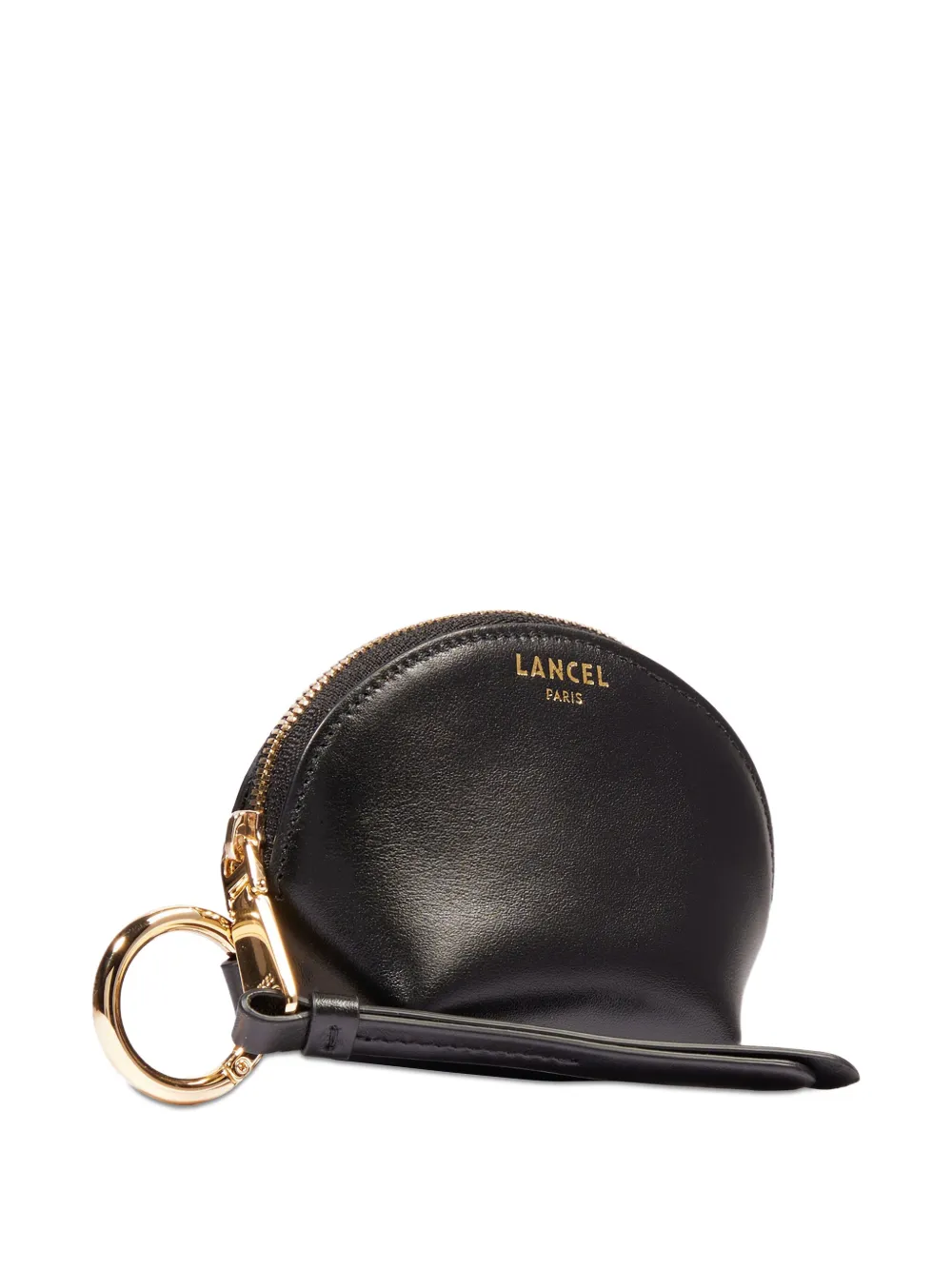 Lancel Origami Half-moon Keyring Coin Purse In Black