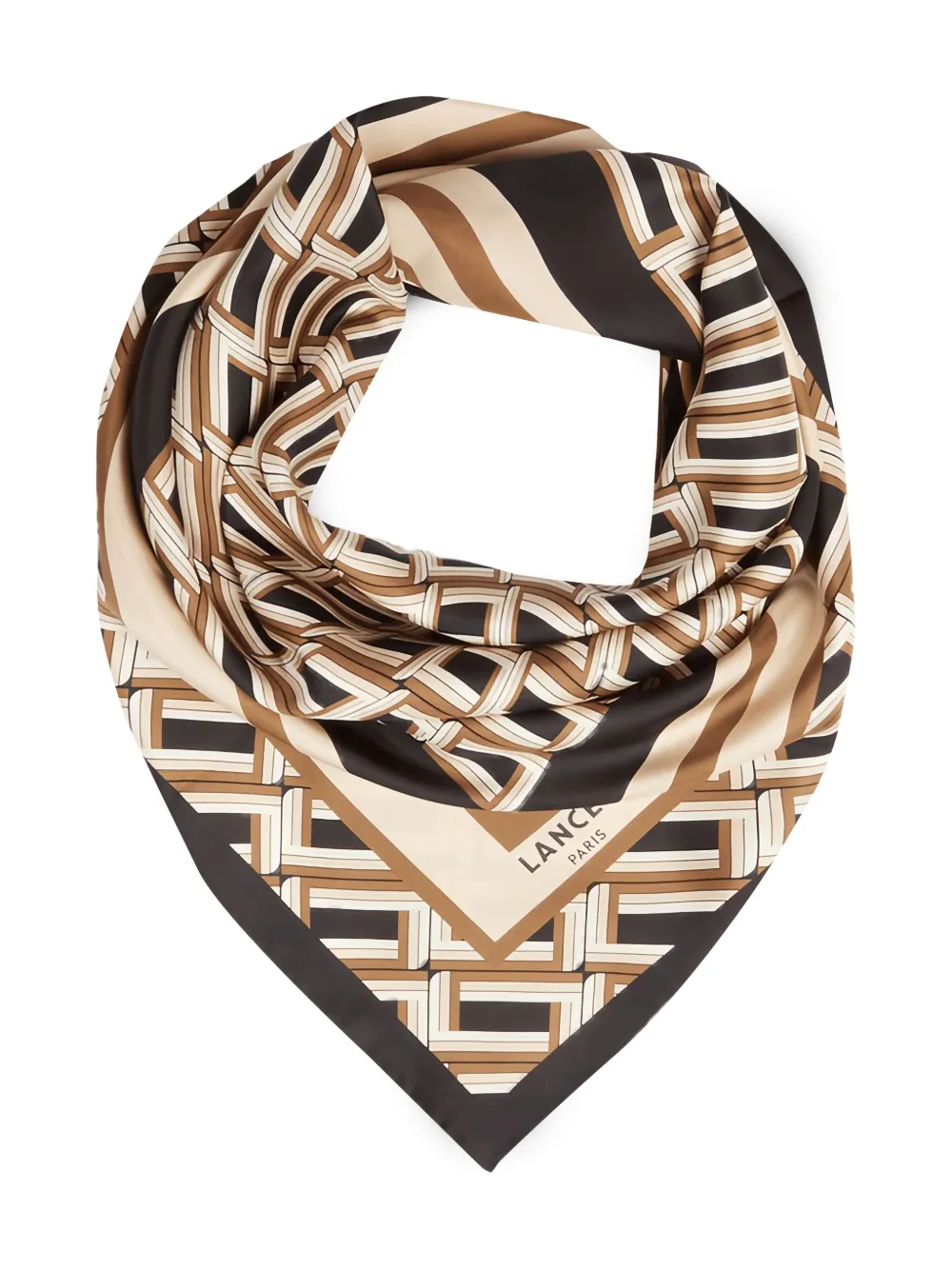 Lancel Zijden sjaal met geometrische print - Beige