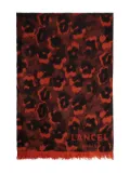 Lancel Leopard Mania wool scarf - Red