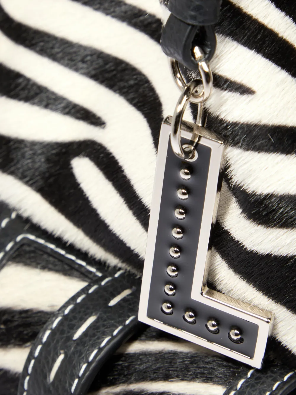 Lancel Premier Flirt Zebra-print Bucket Bag In White