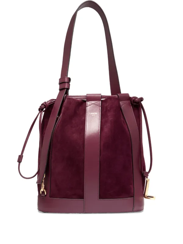 Lancel Elles スエード バケットバッグ M | レッド | FARFETCH JP
