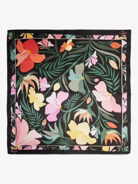 Lancel Reve De Fleurs silk scarf