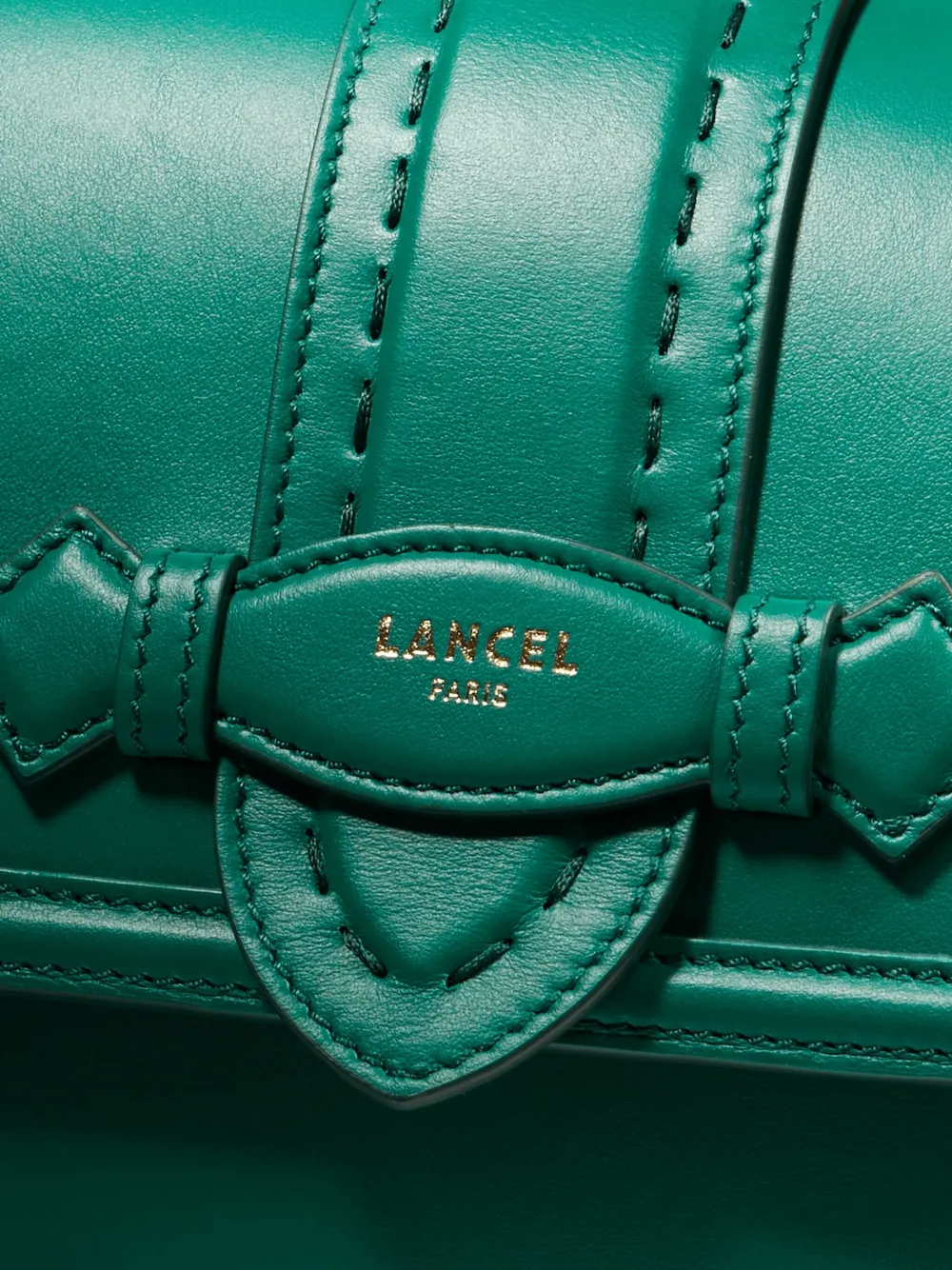 Lancel Sienna Flap-detail Leather Bag In Green