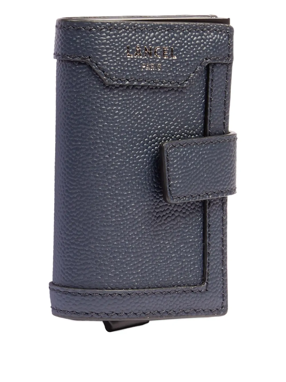 Lancel Leather Flap Card Holder In Blue