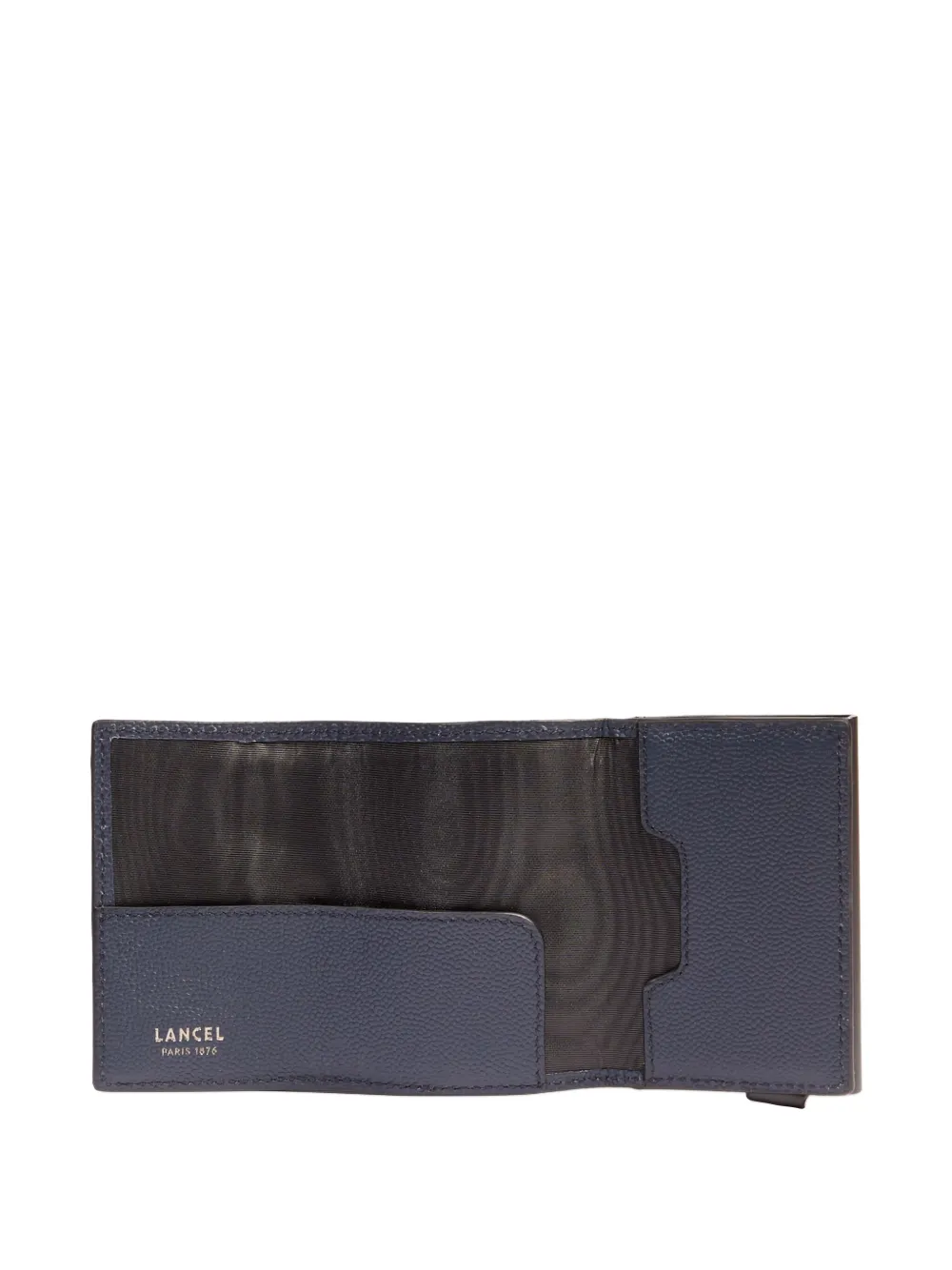 Lancel Leather Flap Card Holder In Blue