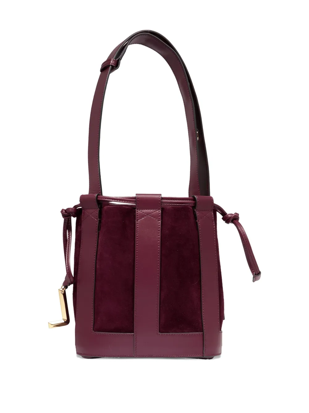 Lancel Elles suède bucket-tas met leren afwerking Rood