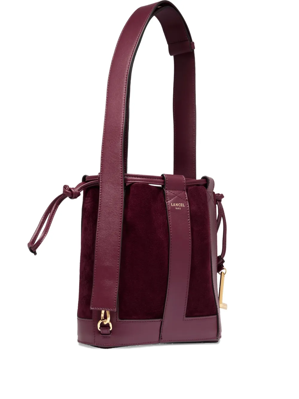 Lancel Elles suède bucket-tas met leren afwerking Rood