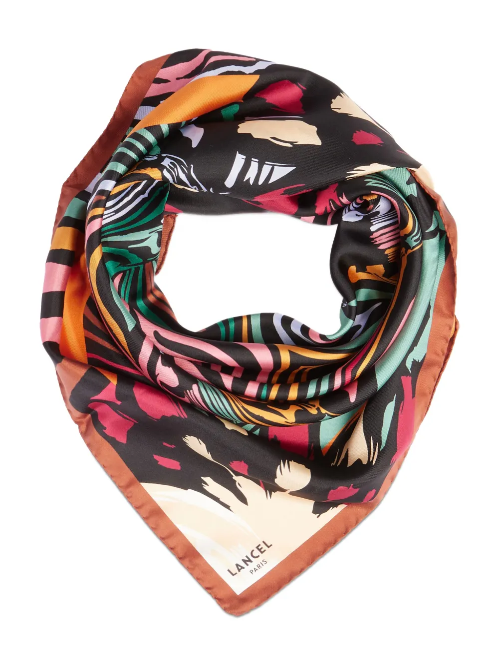 Lancel Zebra Mania Silk Scarf In Multi