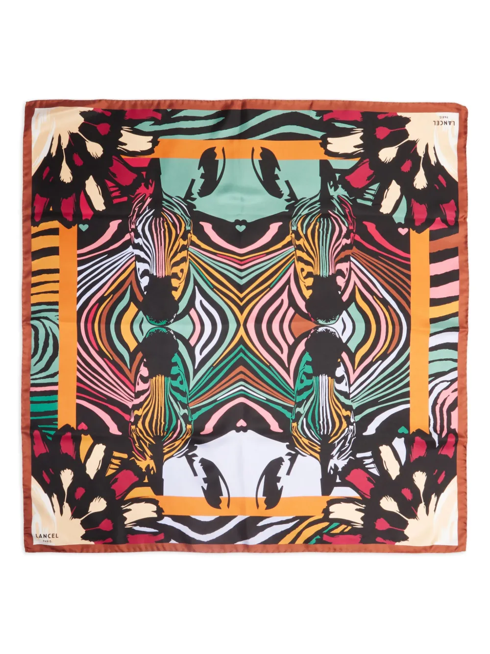 Lancel Zebra Mania silk scarf | Black | Image 1