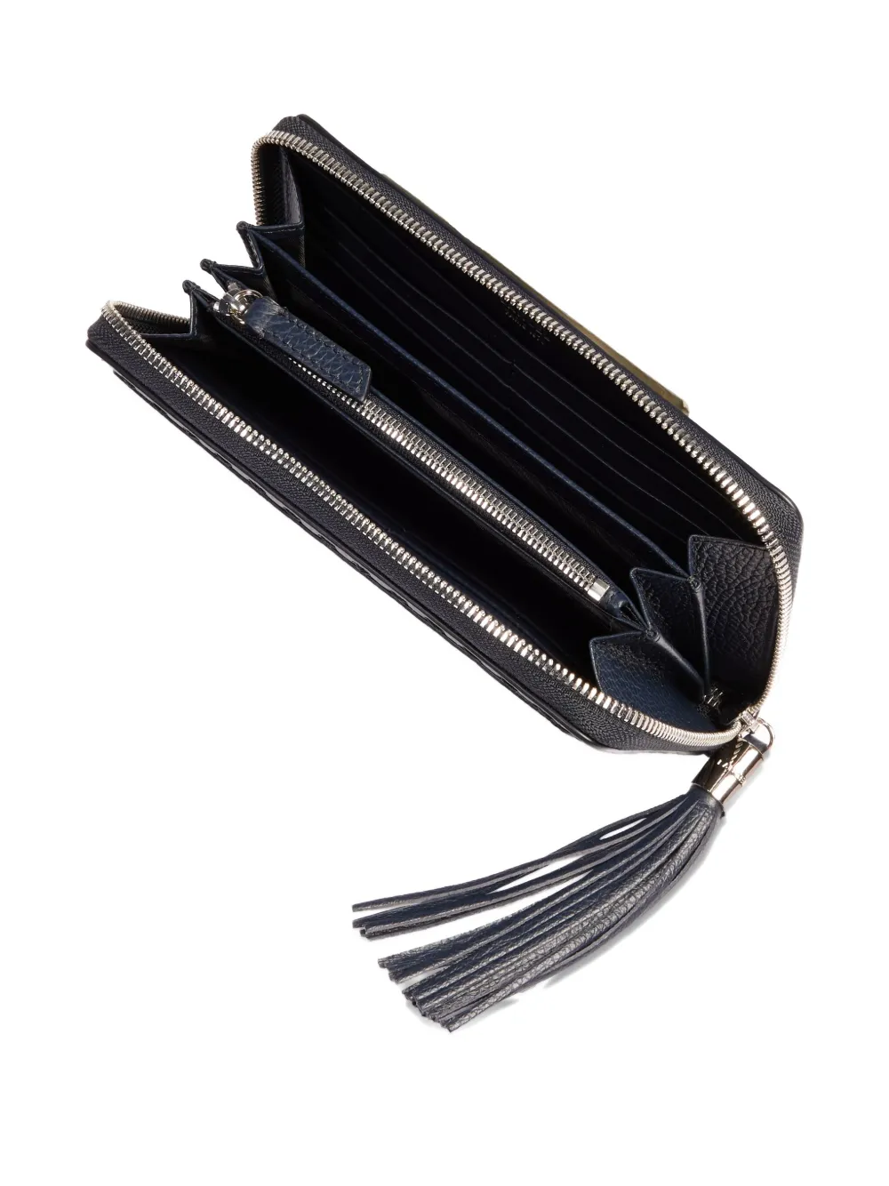 Lancel Portemonnee met rits en kwastje Blauw