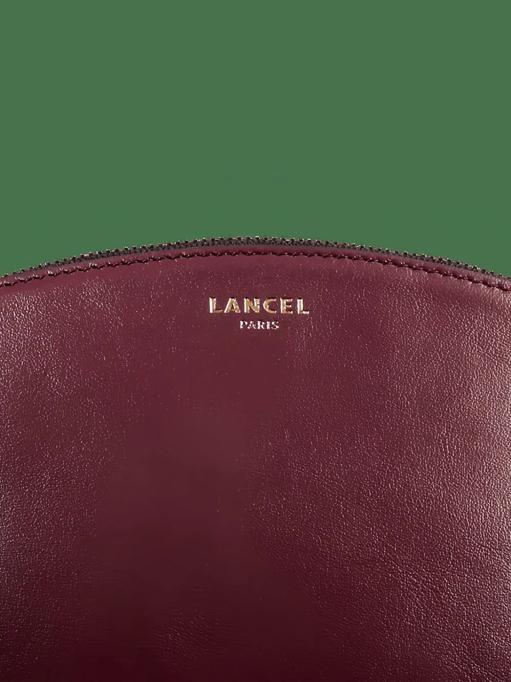 Lancel Curved Leather Pouch In Red