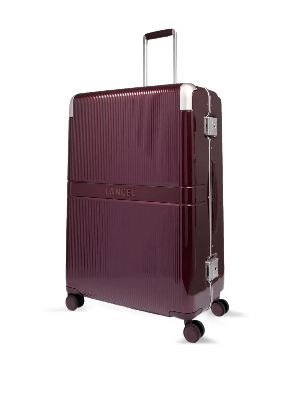 Lancel Gerippter Empreint Hartschalenkoffer In Red