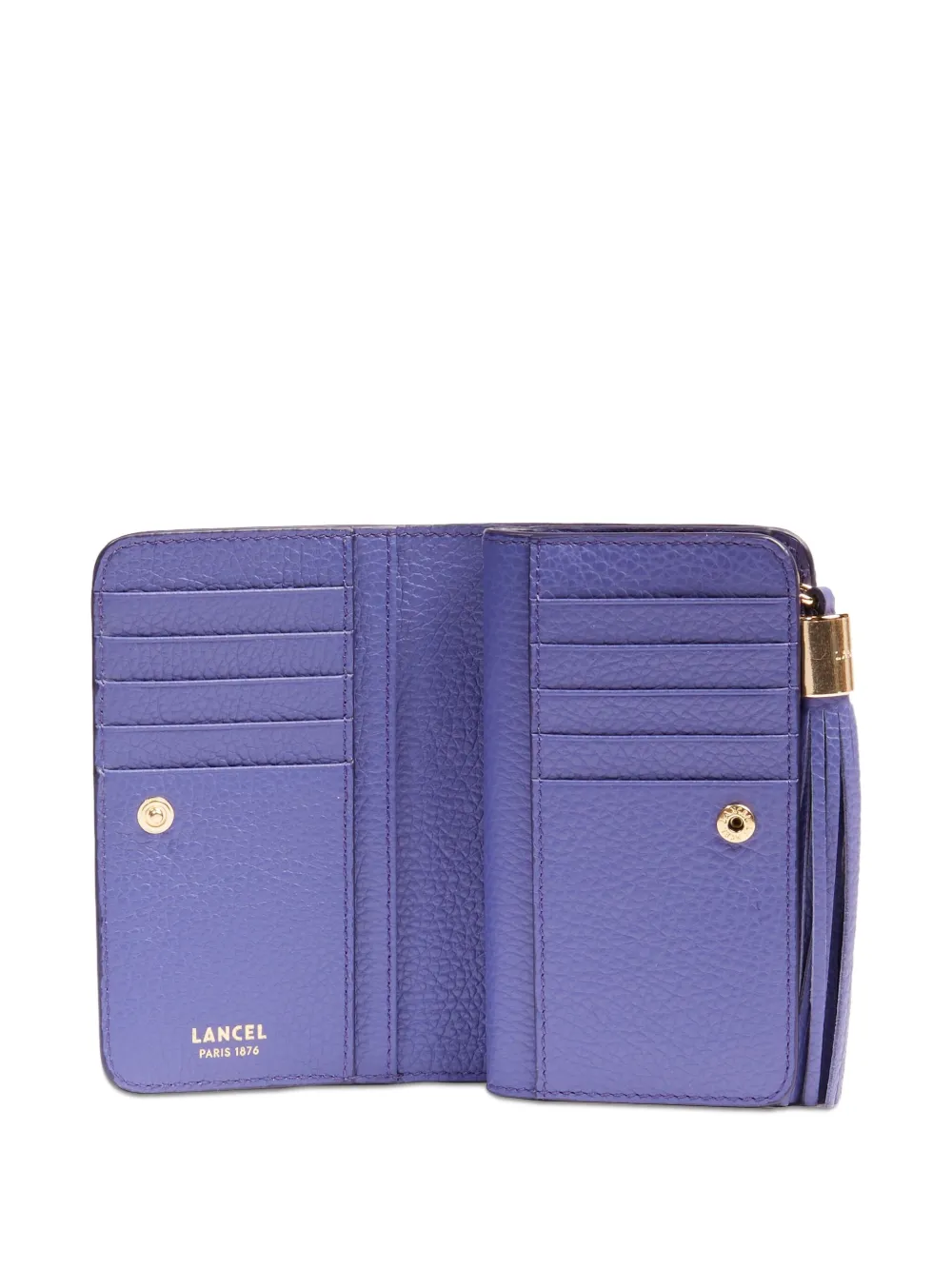Lancel Leren portemonnee verfraaid met kwastje Paars