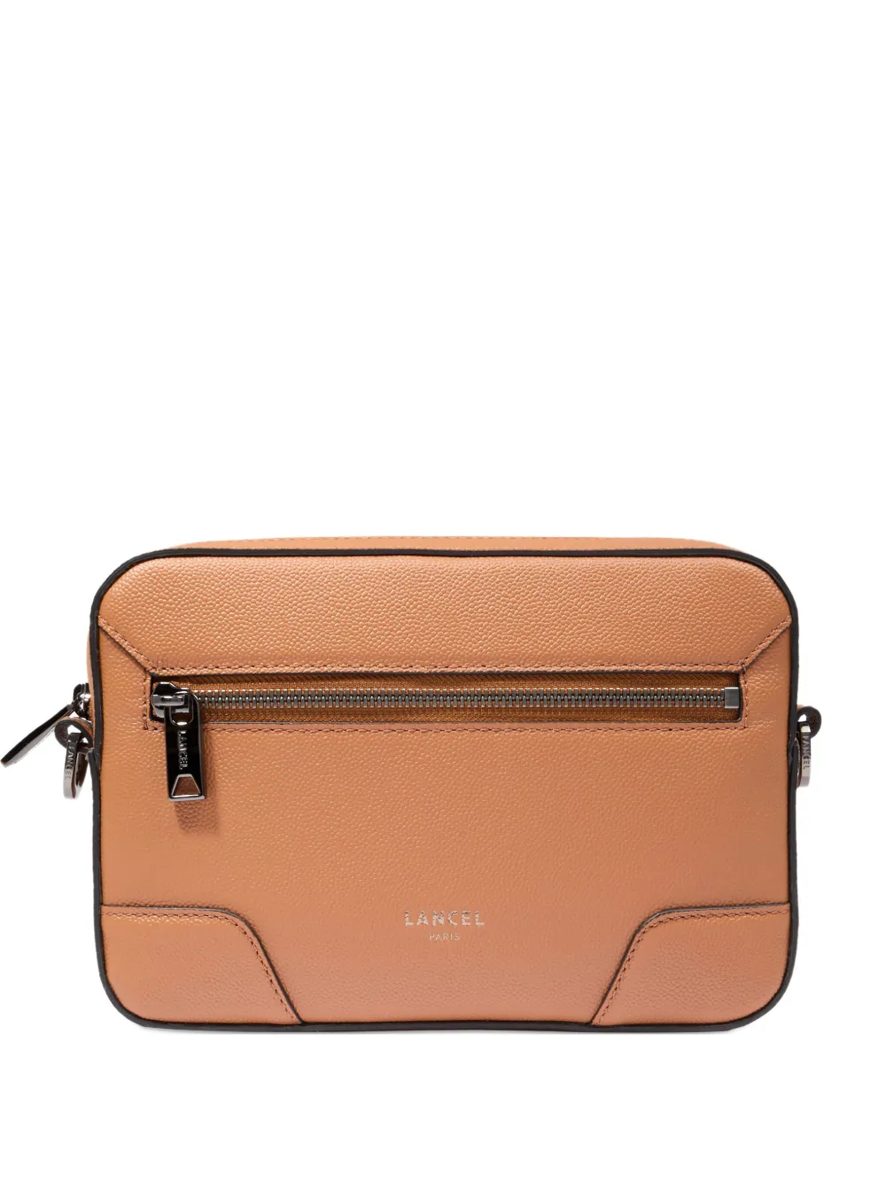 Lancel Leather Messenger Bag In Brown