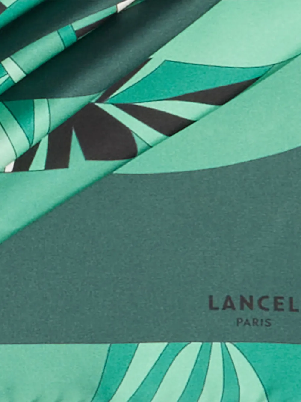 Lancel Arabesque-print Silk Scarf In Green