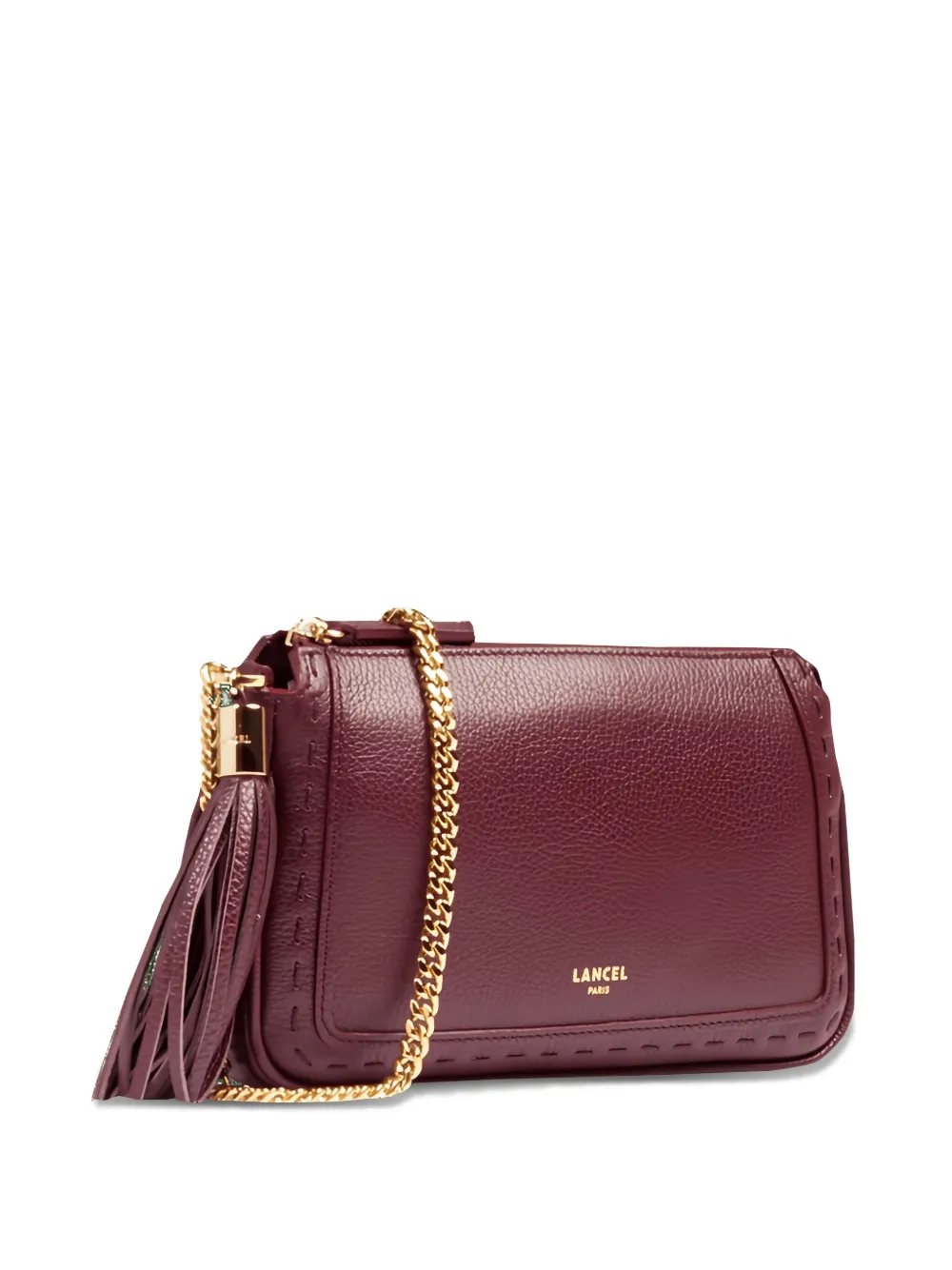  Lancel Pouch On Chain Tassel Cross Body Bag - Red 