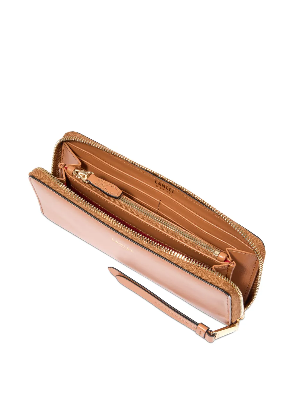 Lancel Leren portemonnee Bruin