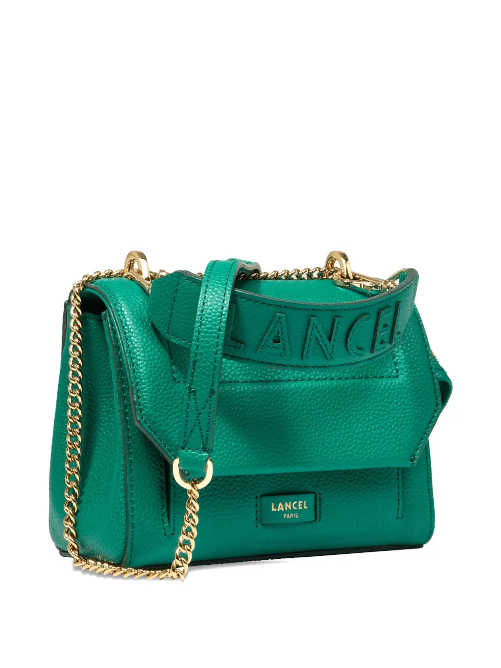 Lancel Small Ninon Flap Leather Bag In Green