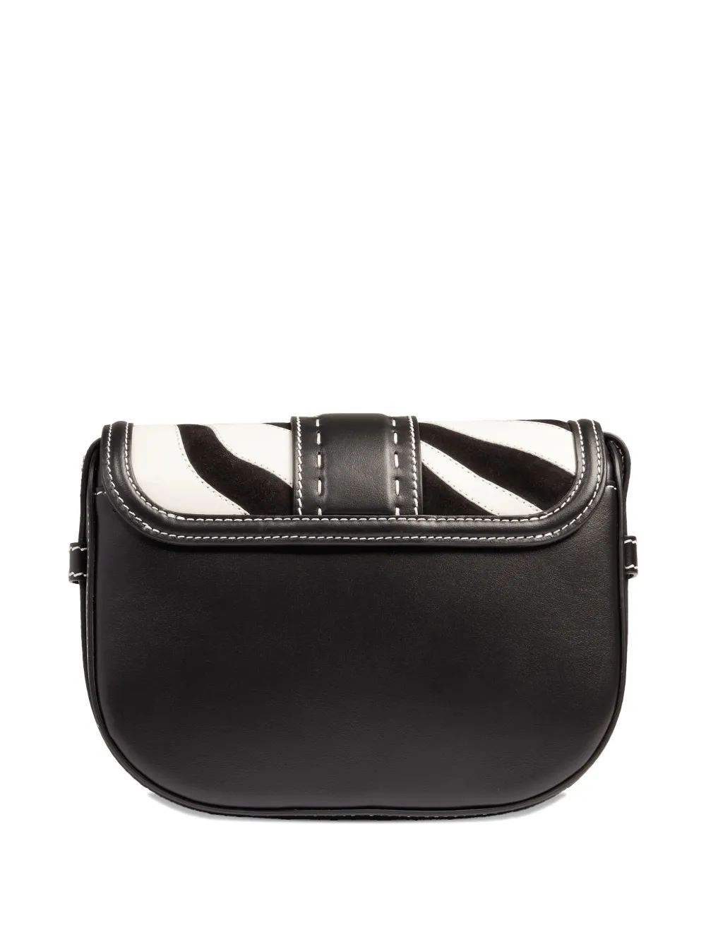 Lancel Sienna Zebra-print Flap Bag In Black