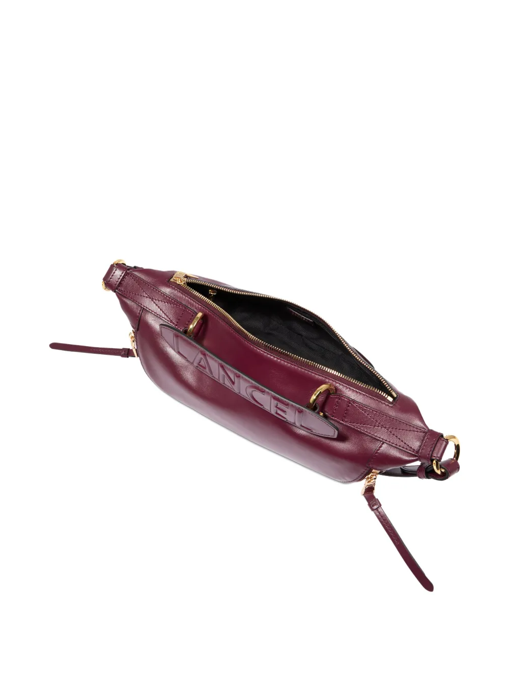 Lancel Origami gewelfde leren crossbodytas Rood