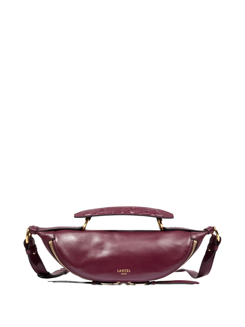 Lancel Origami gewelfde leren crossbodytas Rood