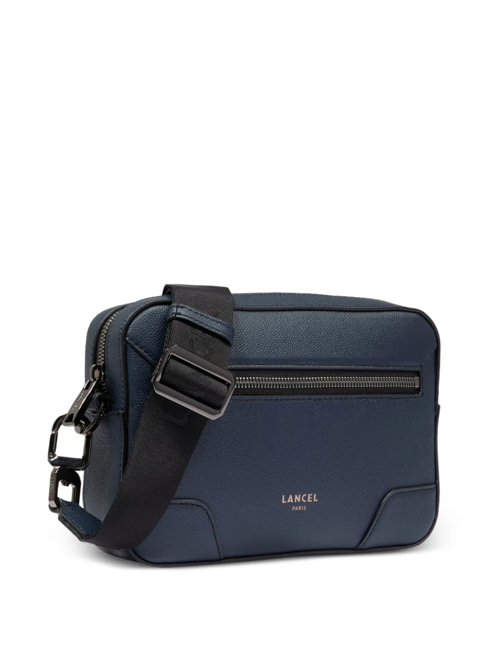  Lancel Leather Messenger Bag - Blue 