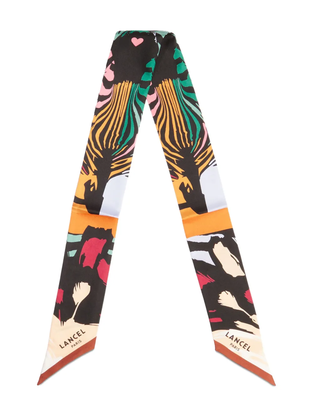 Lancel Zebra Mania silk headband | Black | Image 1