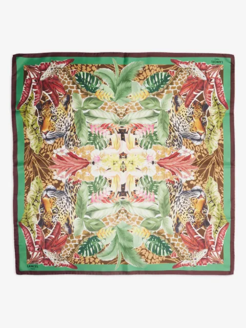 Lancel Jungle print silk scarf